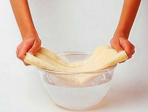 The matter moistened in warm water